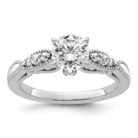 14k White Gold Diamond Semi-Mount Engagement Ring