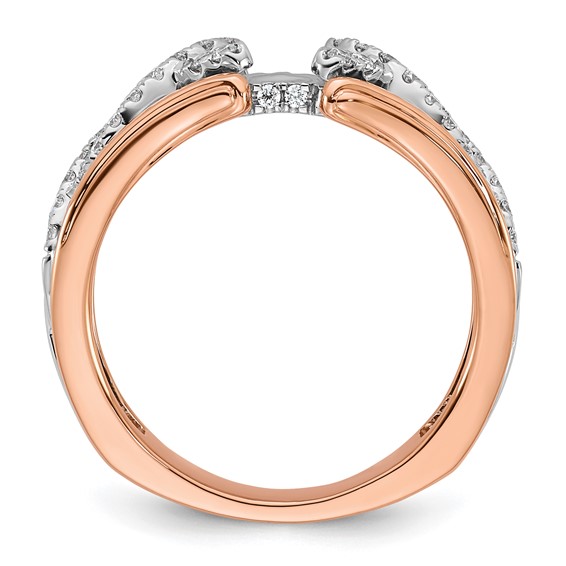 14K Two-tone Twisted Diamond Semi-Mount Peg Set Engagement Ring