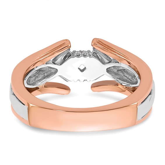 14K Two-tone Twisted Diamond Semi-Mount Peg Set Engagement Ring
