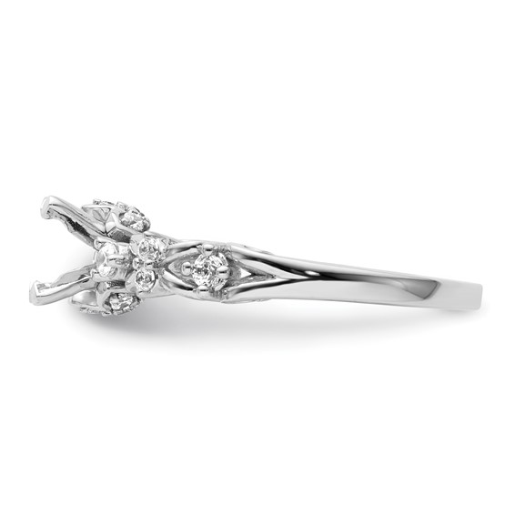 14k White Gold Diamond Semi-Mount Peg Set Engagement Ring