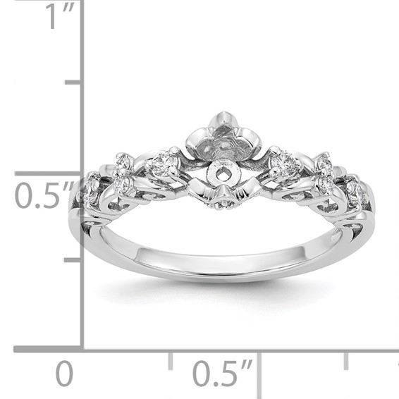 14k White Gold Diamond Semi-Mount Peg Set Engagement Ring