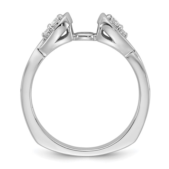 14k White Gold Diamond Semi-Mount Peg Set Twisted Engagement Ring