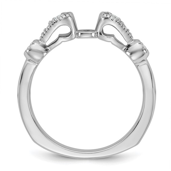 14k White Gold Diamond Semi-Mount Peg Set Engagement Ring
