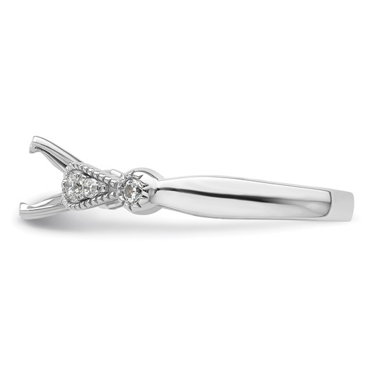 14k White Gold Diamond Semi-Mount Peg Set Engagement Ring