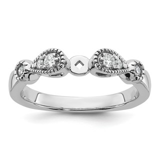 14k White Gold Diamond Semi-Mount Peg Set Engagement Ring