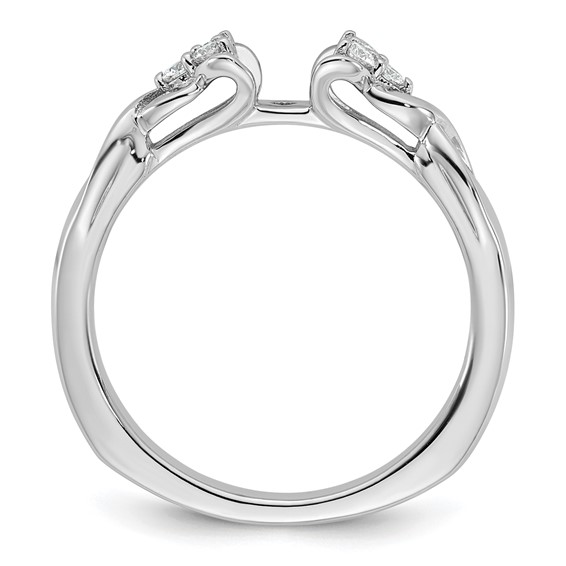 14k White Gold Diamond Semi-Mount Peg Set Twisted Engagement Ring
