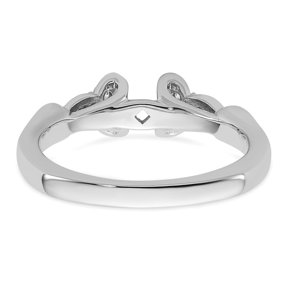 14k White Gold Diamond Semi-Mount Peg Set Twisted Engagement Ring
