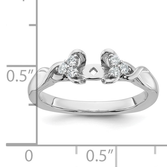 14k White Gold Diamond Semi-Mount Peg Set Twisted Engagement Ring