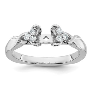 14k White Gold Diamond Semi-Mount Peg Set Twisted Engagement Ring