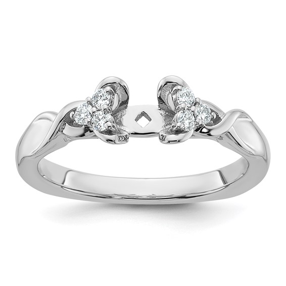 14k White Gold Diamond Semi-Mount Peg Set Twisted Engagement Ring