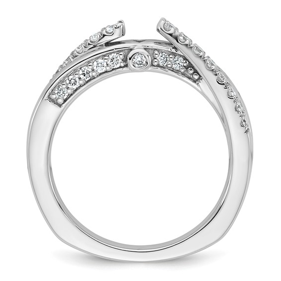 14k White Gold Diamond Semi-Mount Peg Set Twisted Engagement Ring