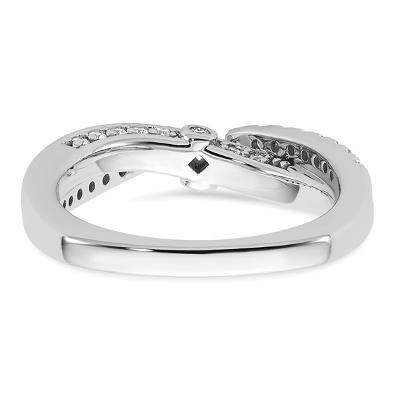 14k White Gold Diamond Semi-Mount Peg Set Twisted Engagement Ring