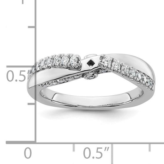 14k White Gold Diamond Semi-Mount Peg Set Twisted Engagement Ring