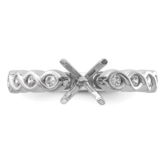 14k White Gold Diamond Semi-Mount Peg Set Engagement Ring