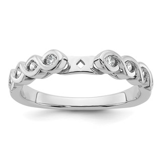 14k White Gold Diamond Semi-Mount Peg Set Engagement Ring