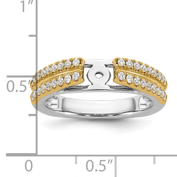 14k Two-tone Diamond Semi-Mount Peg Set Engagement Ring