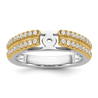 14k Two-tone Diamond Semi-Mount Peg Set Engagement Ring