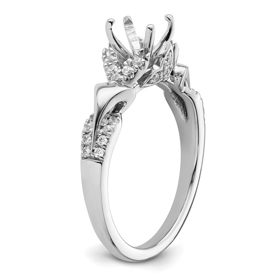 14k White Gold Diamond Semi-Mount Peg Set Engagement Ring