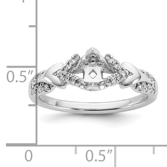14k White Gold Diamond Semi-Mount Peg Set Engagement Ring