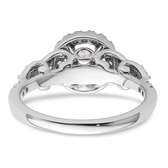14k White Gold Diamond Semi-Mount Round Halo Engagement Ring