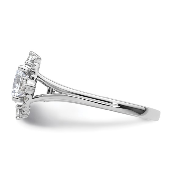 14k White Gold Halo Diamond Semi-Mount Engagement Ring