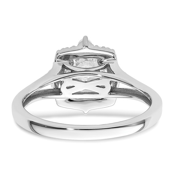 14k White Gold Halo Diamond Semi-Mount Engagement Ring