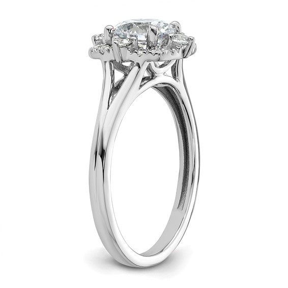 14k White Gold Halo Diamond Semi-Mount Engagement Ring