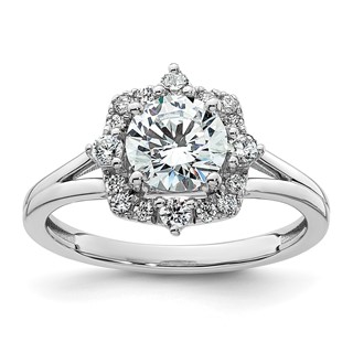 14k White Gold Halo Engagement Ring Mtg, no dias