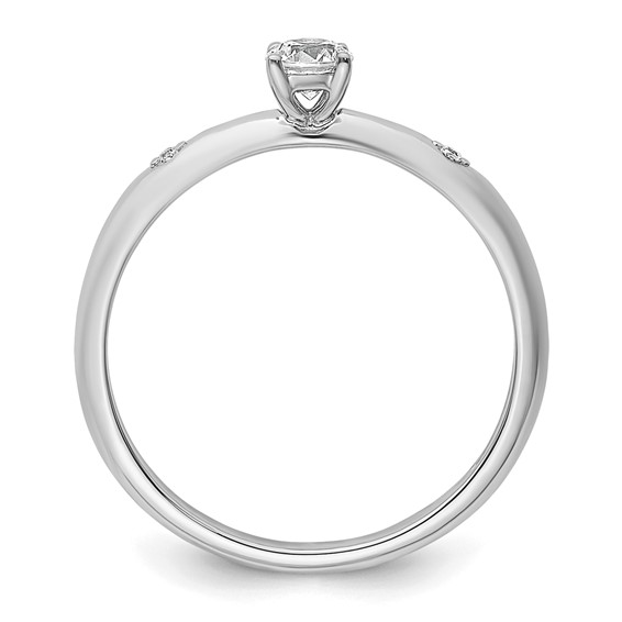 14k White Gold Polished Complete Diamond Promise Ring