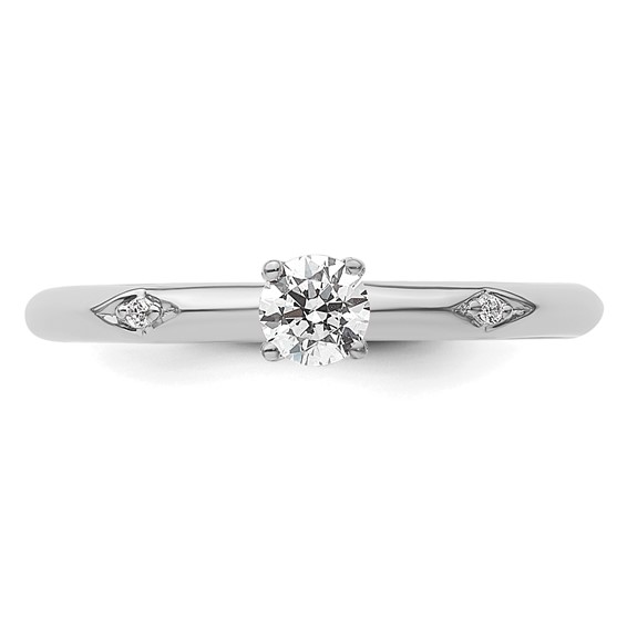 14k White Gold Polished Complete Diamond Promise Ring