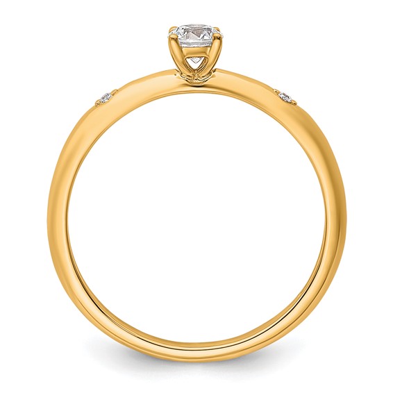 14k Polished Complete Diamond Promise Ring