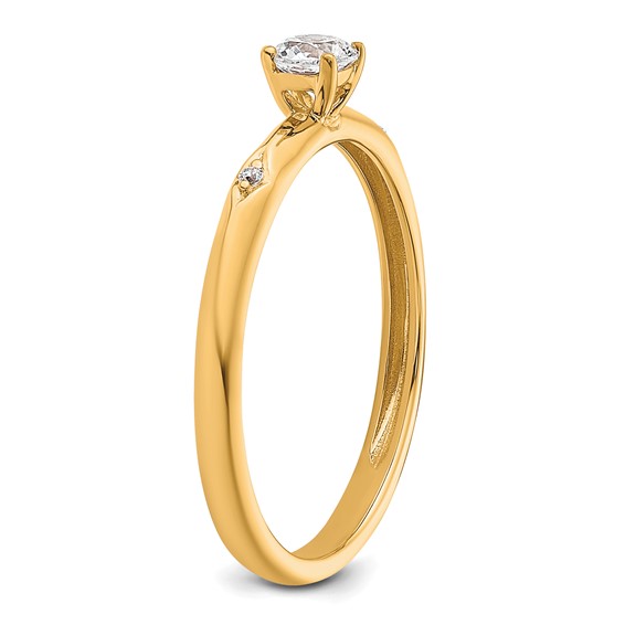 14k Polished Complete Diamond Promise Ring