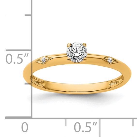 14k Polished Complete Diamond Promise Ring