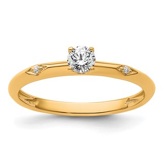 14k Polished Complete Diamond Promise Ring