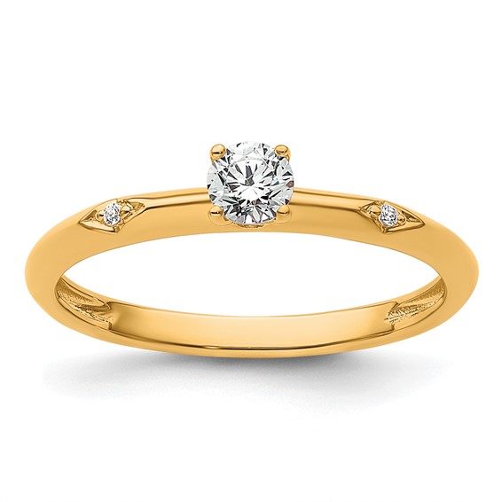 14k Polished Complete Diamond Promise Ring
