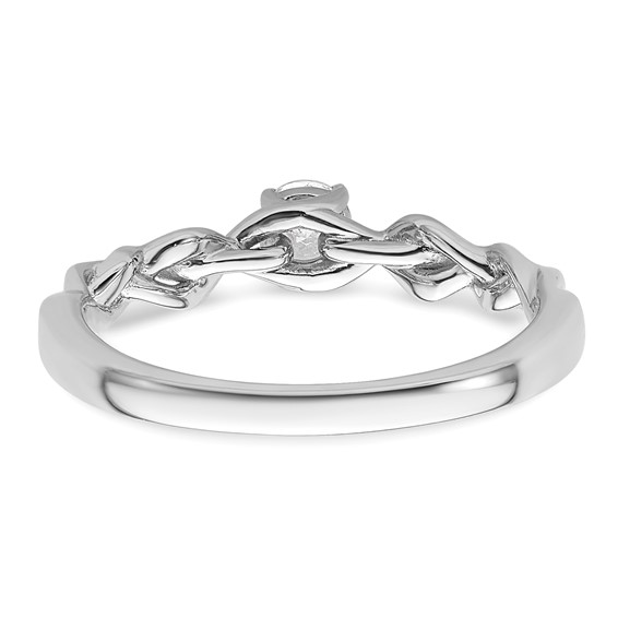 14k White Gold Complete Diamond Braided Design Engagement Ring