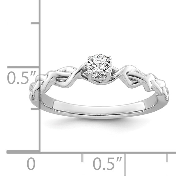 14k White Gold Complete Diamond Braided Design Engagement Ring