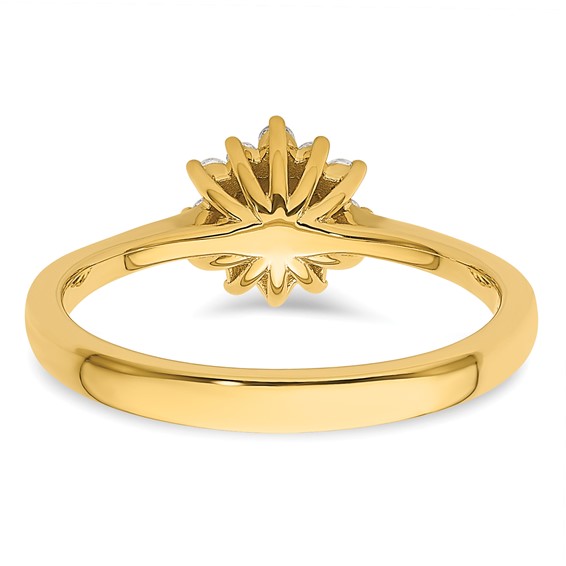 14k Polished Complete Diamond Round Halo Engagement Ring