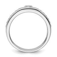 IBGoodman 14K White Gold 0.33 Carat Lab Grown Diamond VS SI+ G+ Complete Men's Heart Band view 2