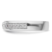 IBGoodman 14K White Gold 0.33 Carat Lab Grown Diamond VS SI+ G+ Complete Men's Heart Band view 3