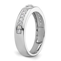 IBGoodman 14K White Gold 0.33 Carat Lab Grown Diamond VS SI+ G+ Complete Men's Heart Band view 5