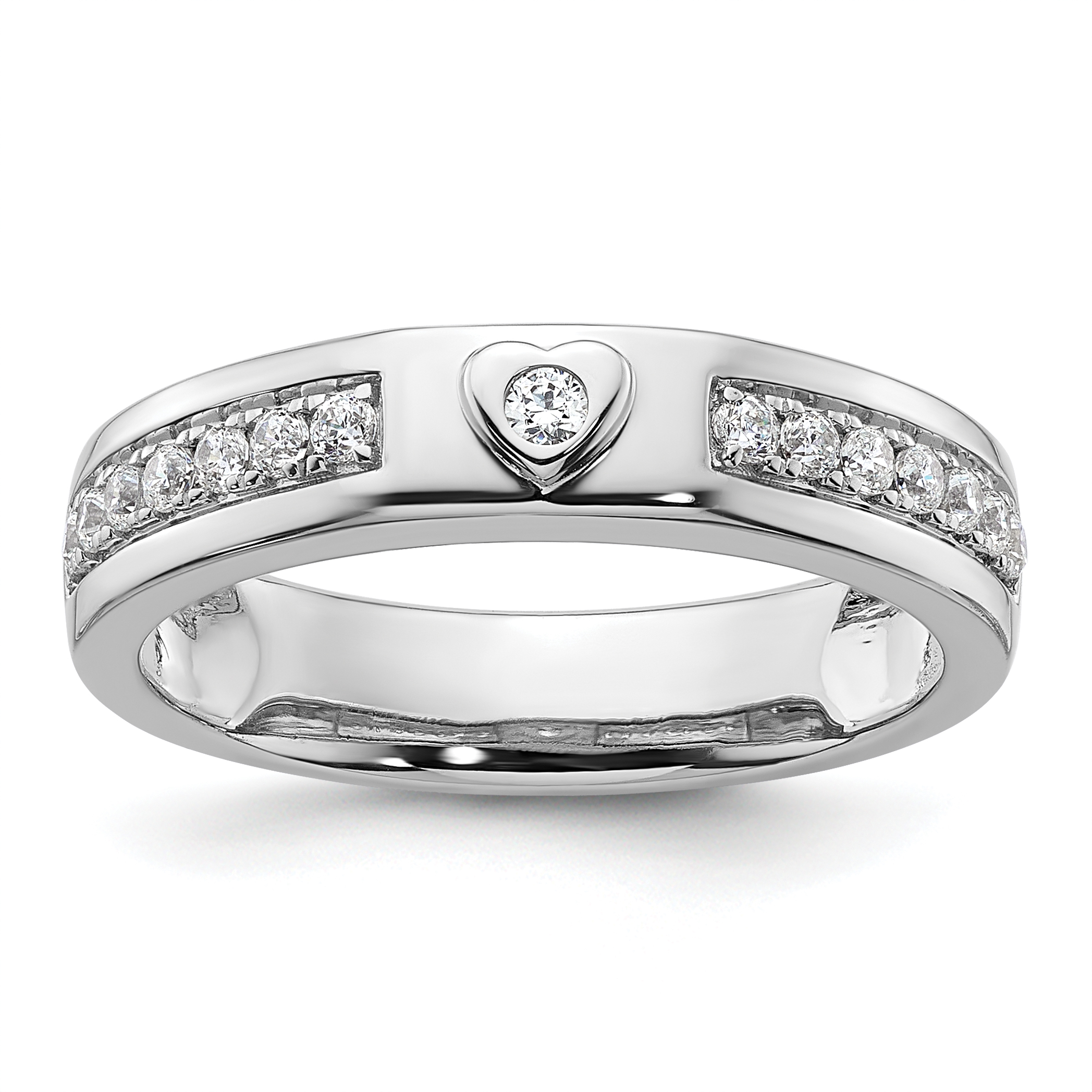 IBGoodman 14k White Gold 1/3 carat Lab Grown Diamond VS/SI+ G+ Complete Men's Heart Band (RM10174-G-031-WLG)