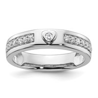IBGoodman 14K White Gold 0.33 Carat Lab Grown Diamond VS SI+ G+ Complete Men's Heart Band view 1