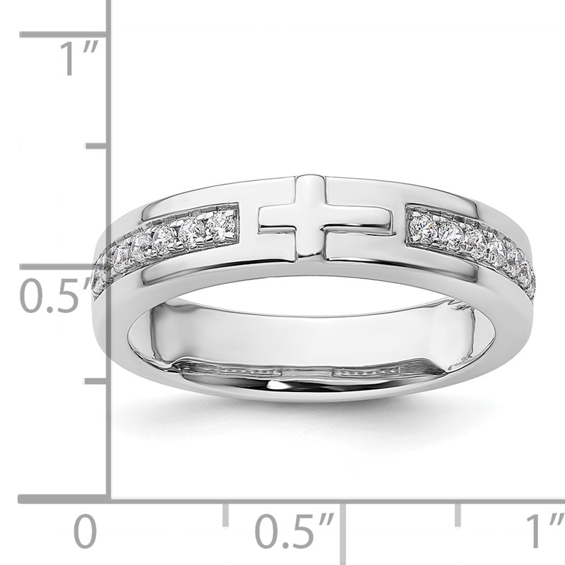 IBGoodman 14k White Gold 1/4 carat Lab Grown Diamond VS/SI+ G+ Complete Men's Cross Band