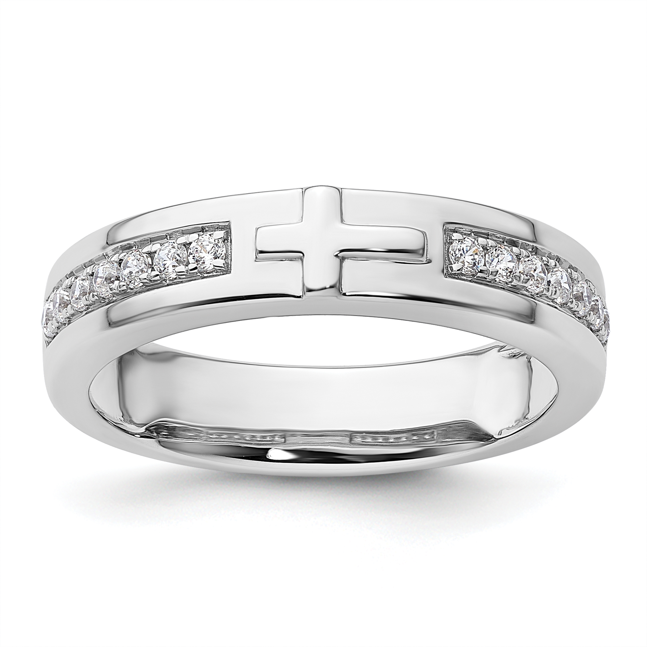 IBGoodman 14k White Gold 1/4 carat Lab Grown Diamond VS/SI+ G+ Complete Men's Cross Band (RM10175-G-024-WLG)