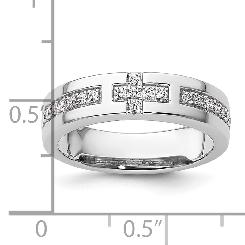 14k White Gold 1/5 carat Lab Grown Diamond VS/SI+ G+ Complete Cross Band