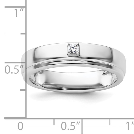 14k White Gold Diamond Mens Complete Wedding Band