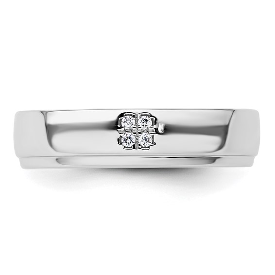14k White Gold Diamond Womens Complete Wedding Band