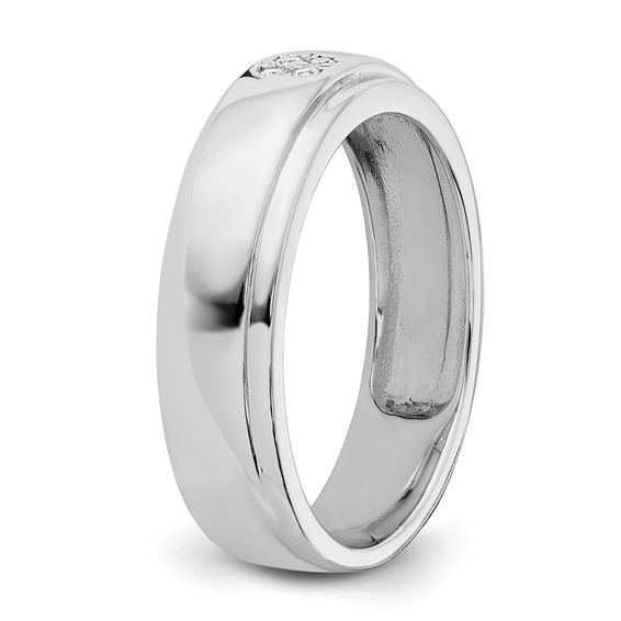 14k White Gold Diamond Womens Complete Wedding Band