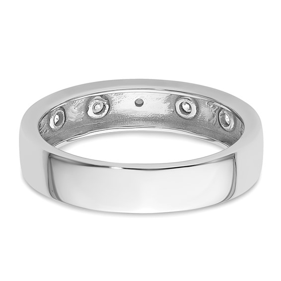 14k White Gold Diamond Mens Complete Wedding Band